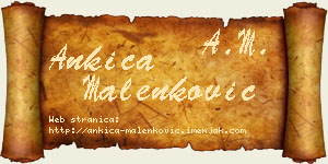 Ankica Malenković vizit kartica
